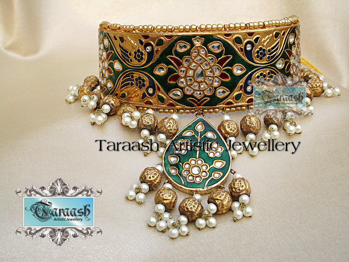 N-01: Royal Multani Kundan & Meenakari Work Gulband Set